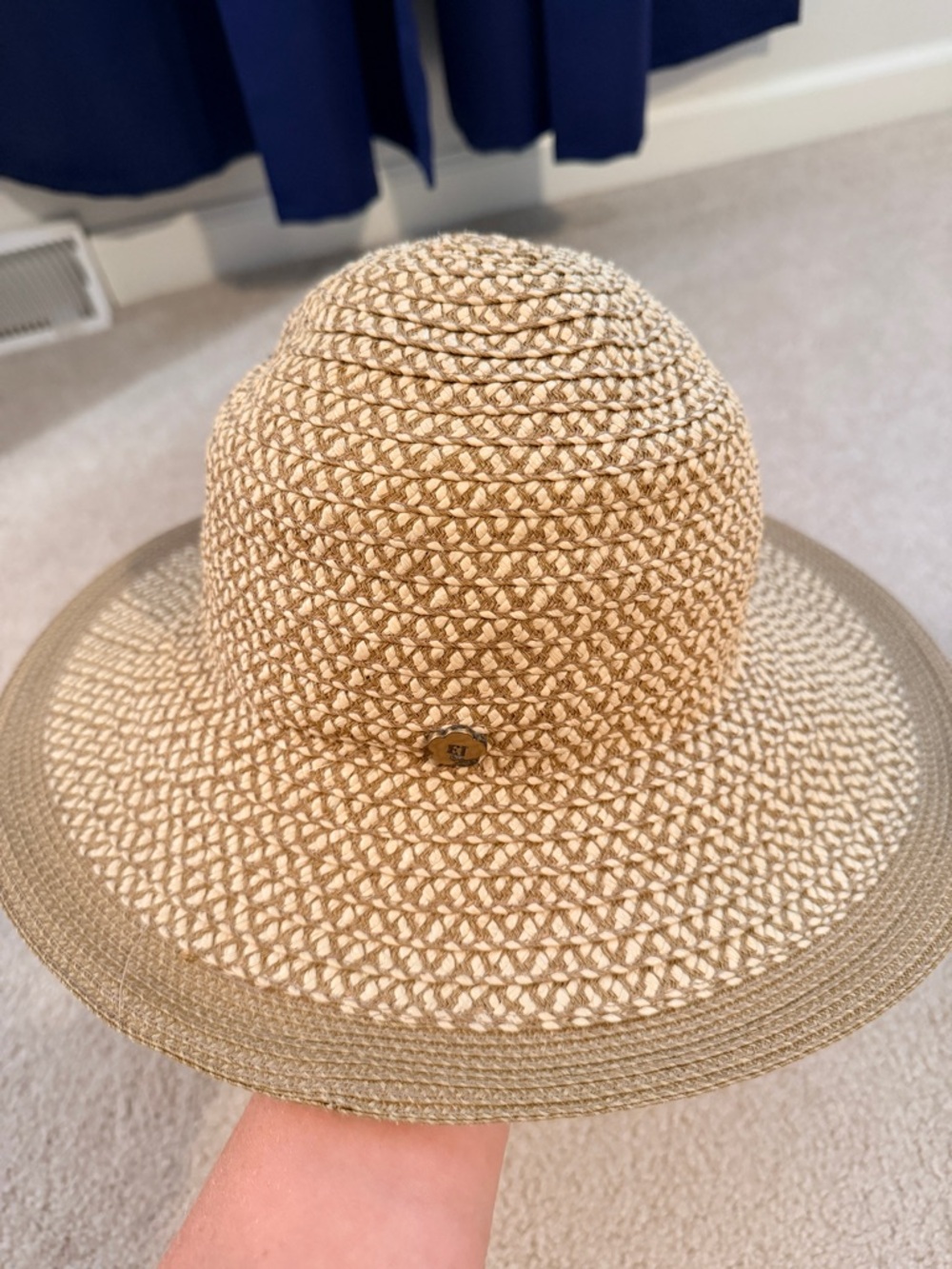 Eric Javits Two-Tone Woven Sun Hat - Natural/Tan